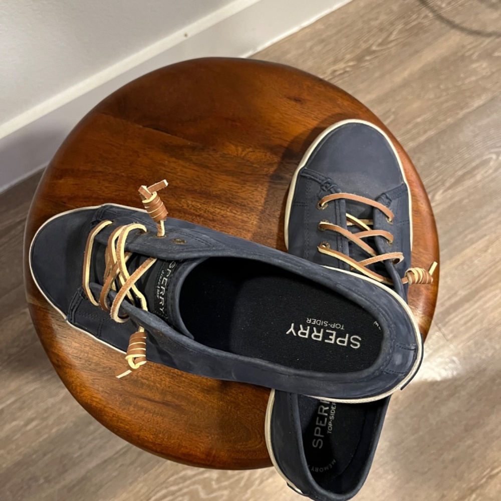 Navy Suede Sperry Top-Sider-Boat Shoe, Size 8 1/2 - Picture 3 of 11